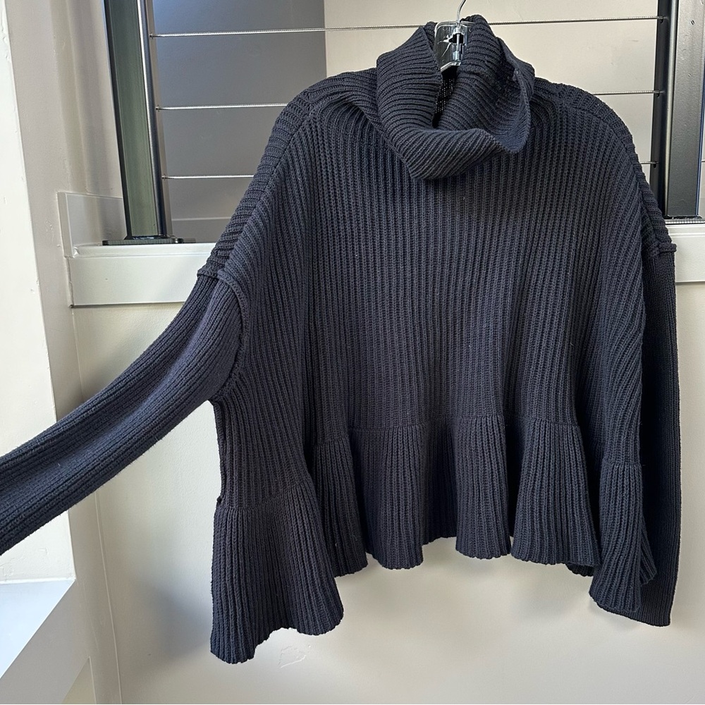 Free People Turtle Neck Sweater Black Size Small